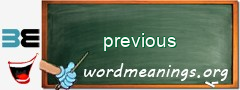 WordMeaning blackboard for previous